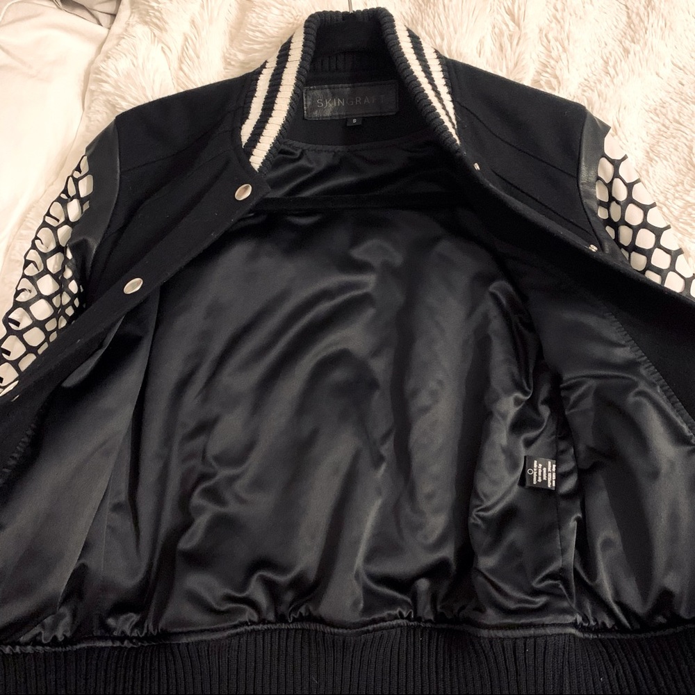 Skingraft Python Leather Cut Letterman Jacket - image 5